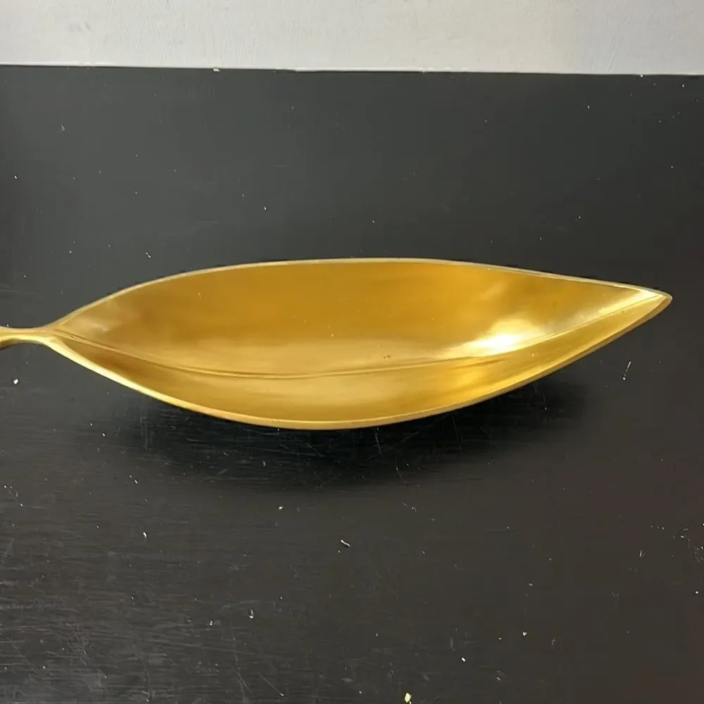 Williams Sonoma Olive leaf brass small tray